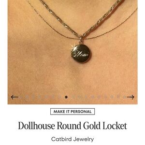 Catbird Dollhouse Round Gold Locket 14K solid gold BLANK